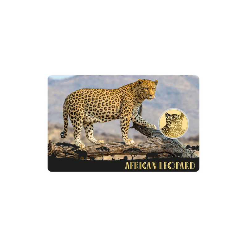 Złota moneta African Leopard 1/1000 uncji karta front