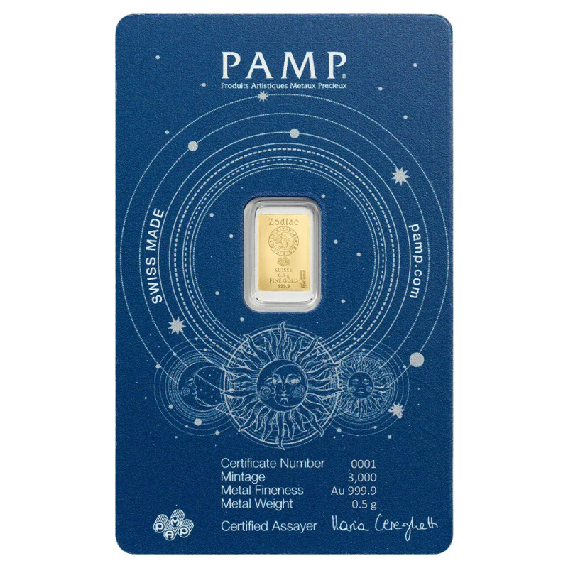 Goldbarren PAMP Zodiacs: Widder 0,5 Gramm 2 Goldbarren PAMP Zodiacs: Widder 0,5 Gramm 2