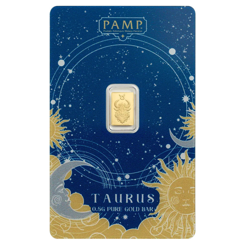 PAMP Zodiacs Gold Bar: Taurus 0.5 gram 1 PAMP Zodiacs Gold Bar: Taurus 0.5 gram 1