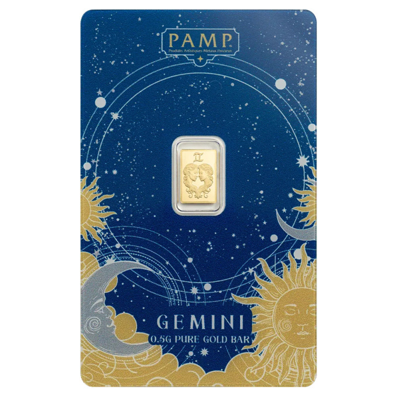 PAMP Zodiacs Gold Bar: Gemini 0.5 gram - 1 PAMP Zodiacs Gold Bar: Gemini 0.5 gram - 1