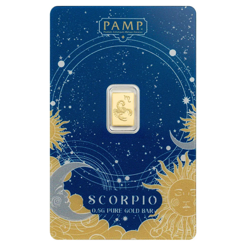 PAMP Zodiacs Gold Bar: Scorpio 0.5 gram 1