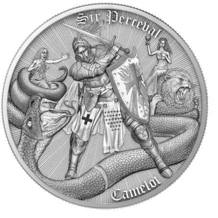 Srebrna Moneta Camelot: Sir Lancelot 2024, 1 uncja - rewers