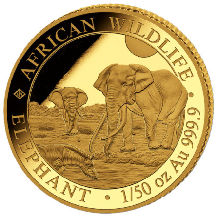 Somali Elephant Gold Coin 2026, 1/50 ounce
