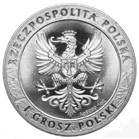 Srebrny Medal Husaria IV BU 1 uncja - rewers