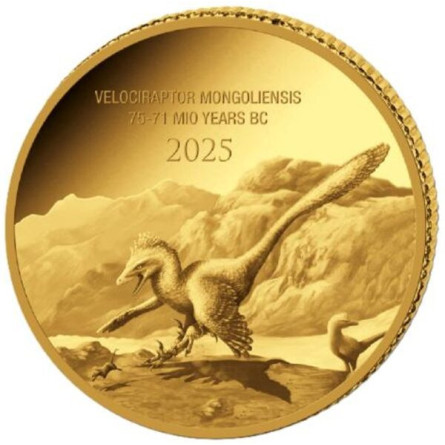 Gold Coin Prehistoric Life II: Velociraptor 2026, 0.5 grams - reverse side