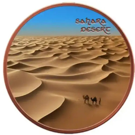 Copper Sahara Desert Medal Colorized front
