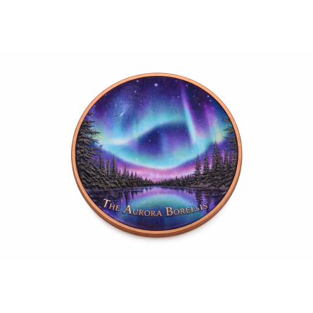 Miedziany Medal Aurora Borealis front