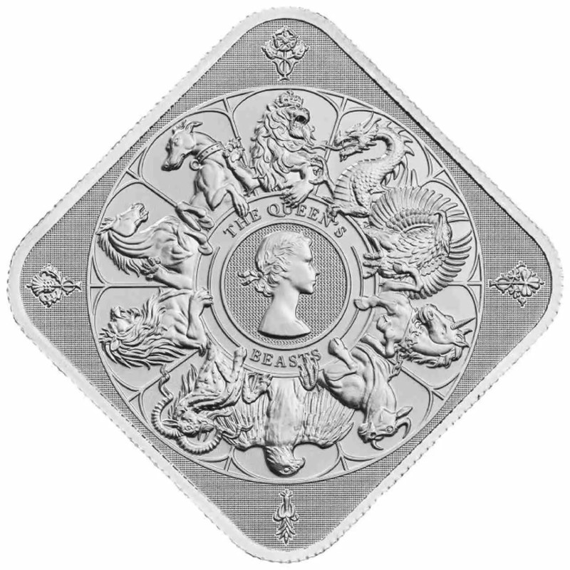 Srebrna Sztabka Queen's Beasts Completer, 1 uncja - front Srebrna Sztabka Queen's Beasts Completer, 1 uncja - front