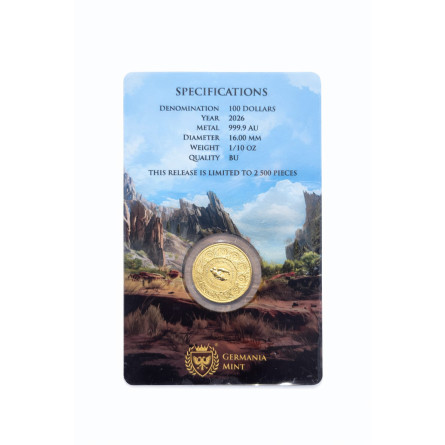 Goldmünze Germania Mint Megafauna: Höhlenlöwe 2026, 1/10 Unze