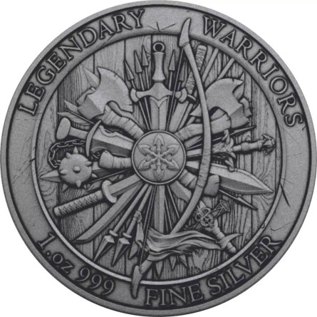 Srebrny Medal Legendary Warriors: Miyamoto Musashi Color, 1 uncja - awers