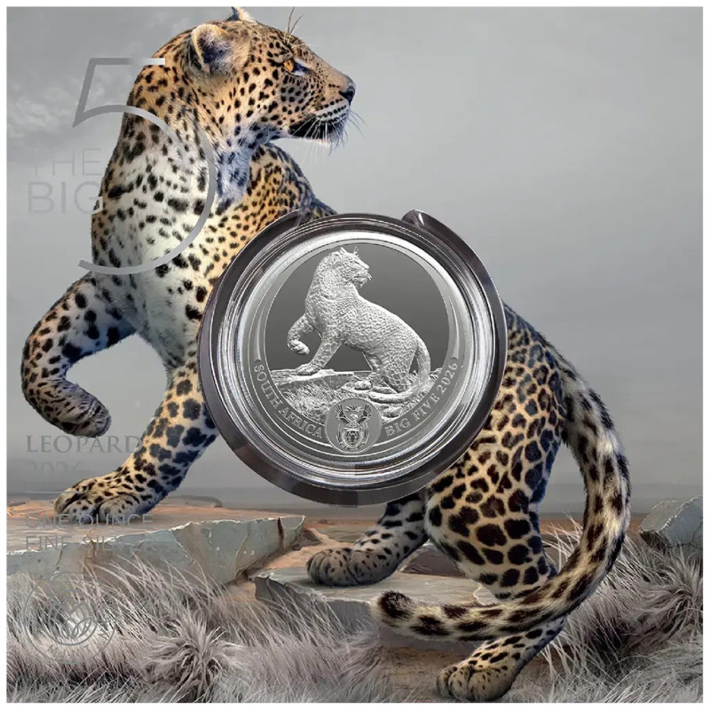 Big Five III Silver Coin: Leopard 2026, 1 oz – Obverse
