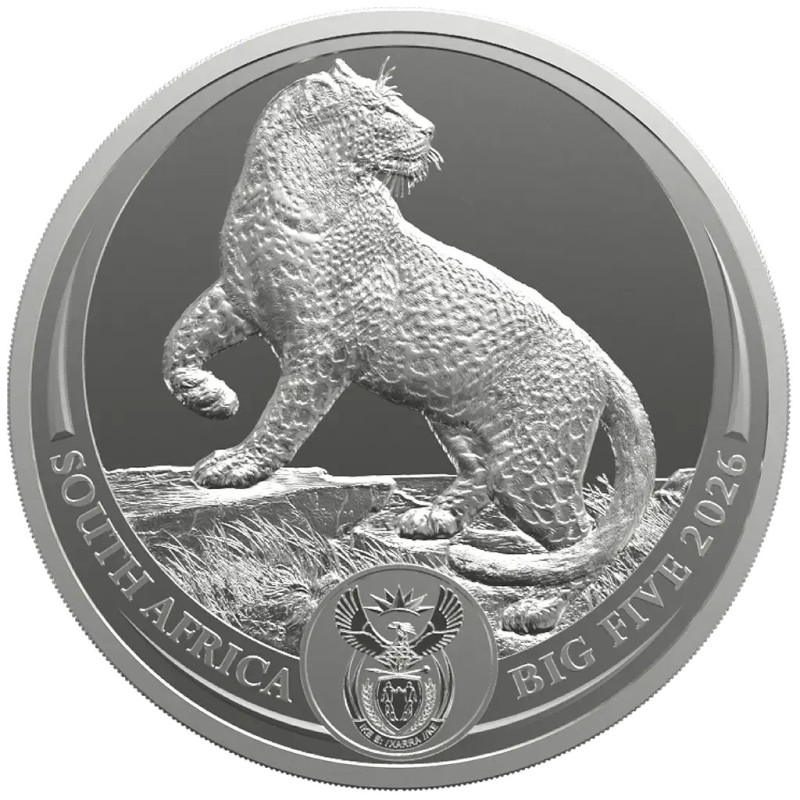 Big Five III Silver Coin: Leopard 2026, 1 oz – reverse side