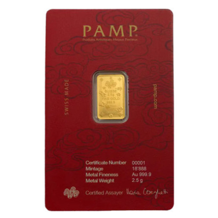 Złota Sztabka Lucky Cat 2,5g PAMP