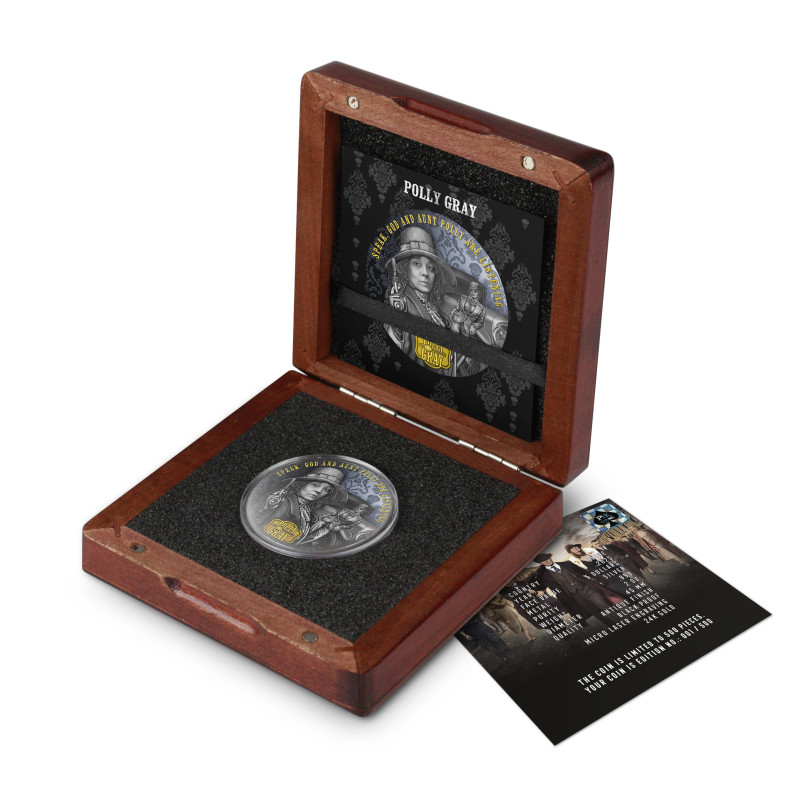 Silbermünze „Polly Gray – Peaky Blinders 2025“, 2 Unzen – Box 1 Silbermünze „Polly Gray – Peaky Blinders 2025“, 2 Unzen – Box 1