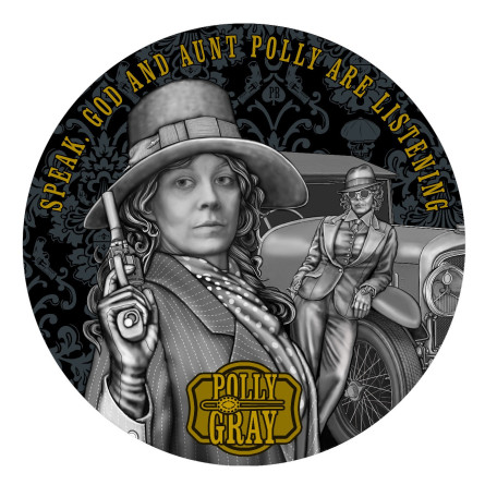 Srebrna Moneta Polly Gray - Peaky Blinders 2025, 2 uncje - rewers