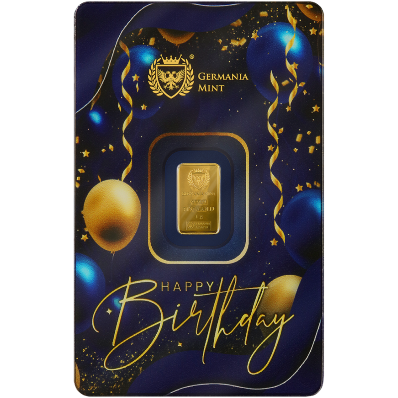Goldbarren Germania Happy Birthday, 1 Gramm Goldbarren Germania Happy Birthday, 1 Gramm