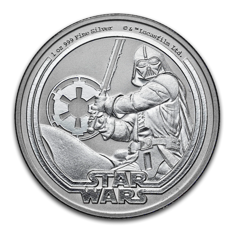 Silbermünze Niue Star Wars Darth Vader 2026, 1 Unze – Rückseite Silbermünze Niue Star Wars Darth Vader 2026, 1 Unze – Rückseite