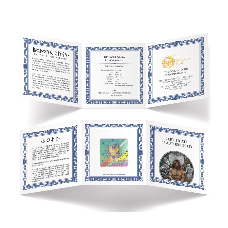 Srebrna Moneta Bödvar Saga: Loss 2026 Vengeful , 1 uncja - cert