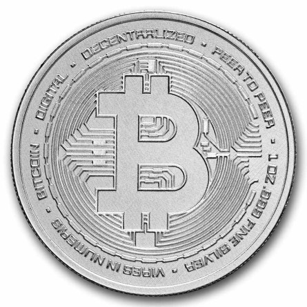 Srebrna Moneta Niue Bitcoin 2025 front