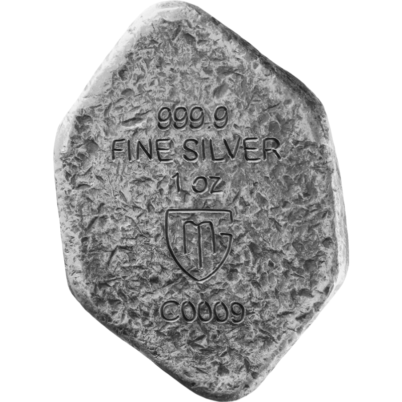 Silberbarren von Germania Mint: Rune Mannaz, 1 Unze – Rückseite