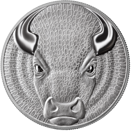 Srebrna Moneta United Crypto States: Binary Bull 2026, 1 uncja - rewers