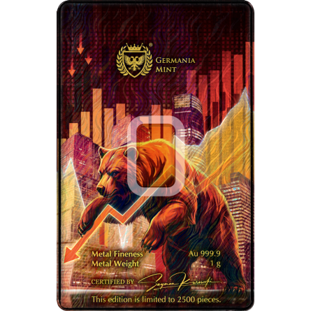 Złota Sztabka Germania  Bull & Bear I, 1 gram - front