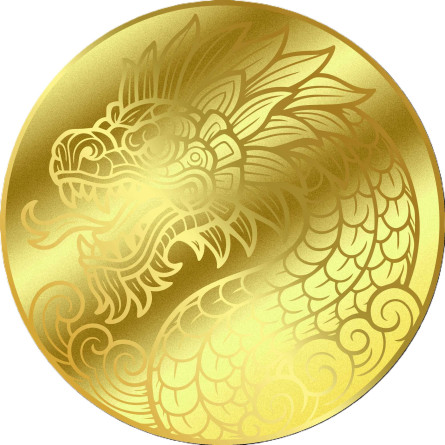 Золота монета Ліберії «The Maya Dragon» 2026 року, 1/200 унції — реверс