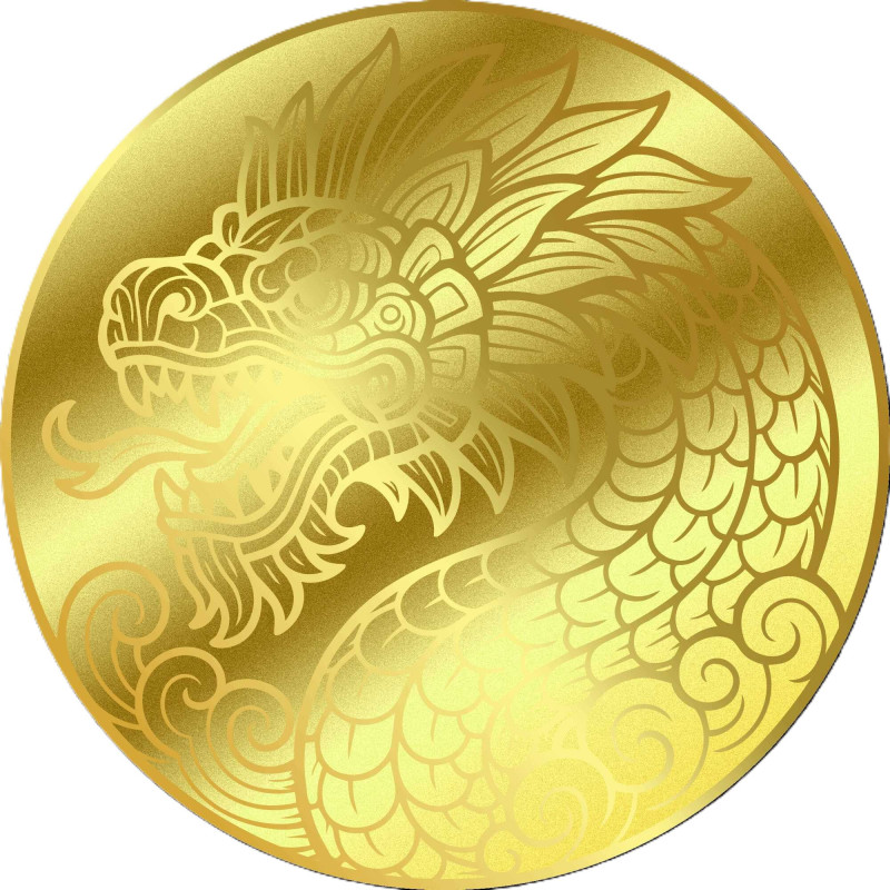 Золота монета Ліберії «The Maya Dragon» 2026 року, 1/200 унції — реверс