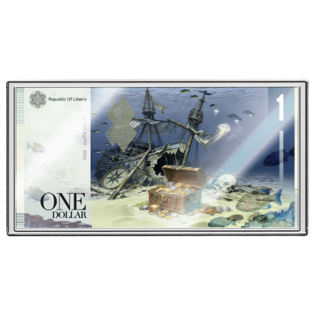 Srebrny Banknot Liberia The Kraken 2026, 1/10 uncji - front
