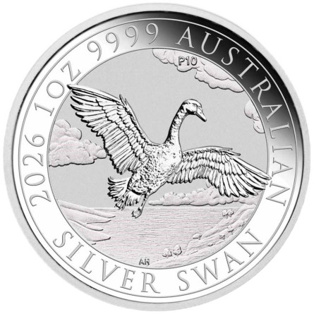 2026 Australian Swan Silver Coin, 1 oz – reverse side