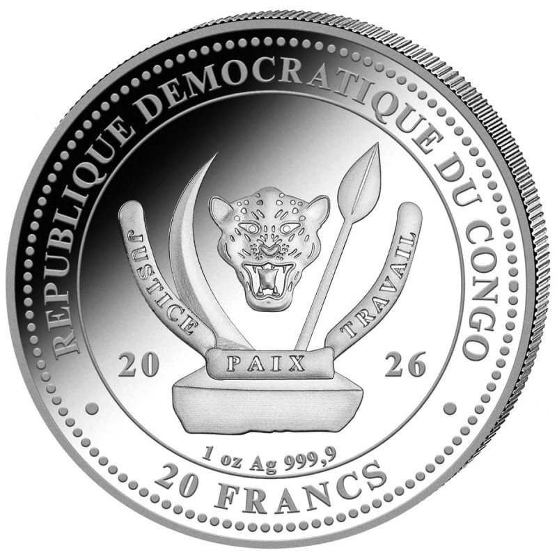 Silver Coin: World's Wildlife: The Shark 2026, 1 oz – obverse Silver Coin: World's Wildlife: The Shark 2026, 1 oz – obverse