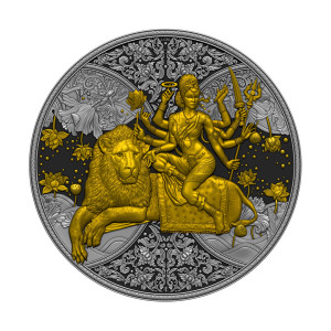 Cameroon Silver Coin, Durga 2023, 1 ounce (gilded) - reverse
