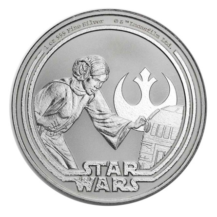 Silbermünze Niue „Star Wars Princess“ Serie 2025 – Vorderseite