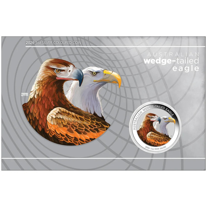 Srebrna Moneta Australian Wedge-Tailed Eagle 2026 Color, 1 uncja CARD FRONT