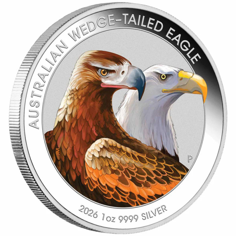 Srebrna Moneta Australian Wedge-Tailed Eagle 2026 Color, 1 uncja COIN FRONT