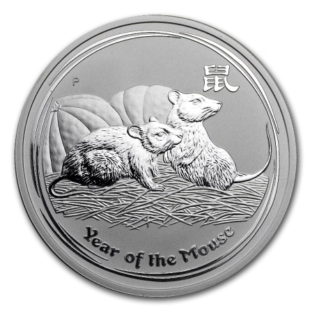 Srebrna Moneta Lunar II: Rok Myszy 2008, 2 uncje - rewers