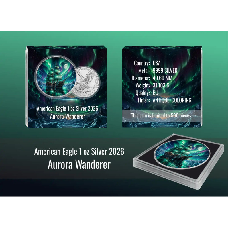 Silbermünze „Masters of The Seas: Aurora Wanderer 2025“, 1 Unze – Box Silbermünze „Masters of The Seas: Aurora Wanderer 2025“, 1 Unze – Box