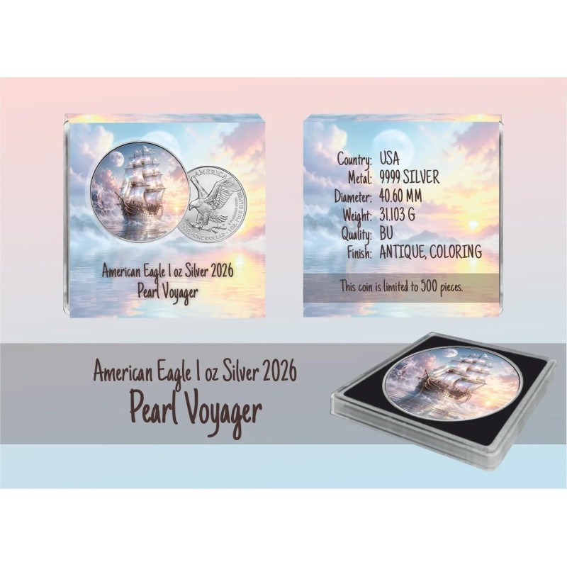 Masters of The Seas: Pearl Voyager 2026 Silver Coin, 1 oz – box Masters of The Seas: Pearl Voyager 2026 Silver Coin, 1 oz – box