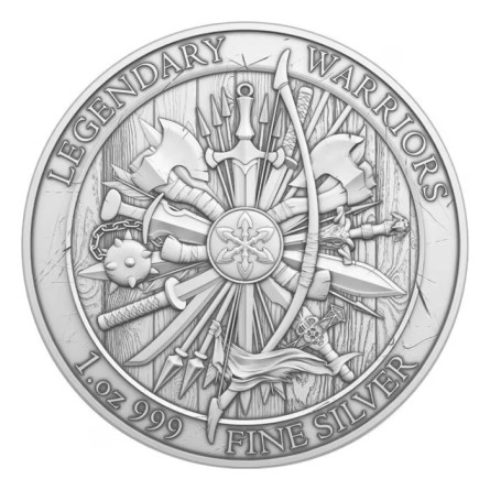 Silbermedaille „Legendary Warriors: Arminius“, 1 Unze – Vorderseite Silbermedaille „Legendary Warriors: Arminius“, 1 Unze – Vorderseite