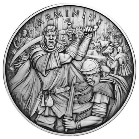 Legendary Warriors Silver Medal: Arminius Antique, 1-ounce obverse