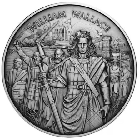 Legendary Warriors Silver Medal: William Wallace (Antiqued), 1 oz – reverse side