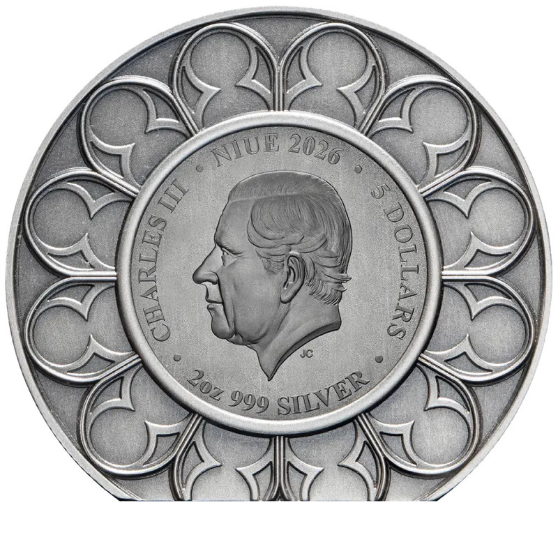 Silbermünze „Krone des Heiligen Eduard“ 2026, 2 Unzen – Vorderseite Silbermünze „Krone des Heiligen Eduard“ 2026, 2 Unzen – Vorderseite