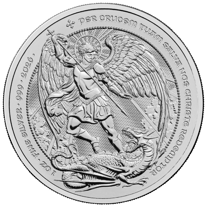 Срібна монета Royal Mint «The Angel» 2026 року, 1 унція — реверс Срібна монета Royal Mint «The Angel» 2026 року, 1 унція — реверс