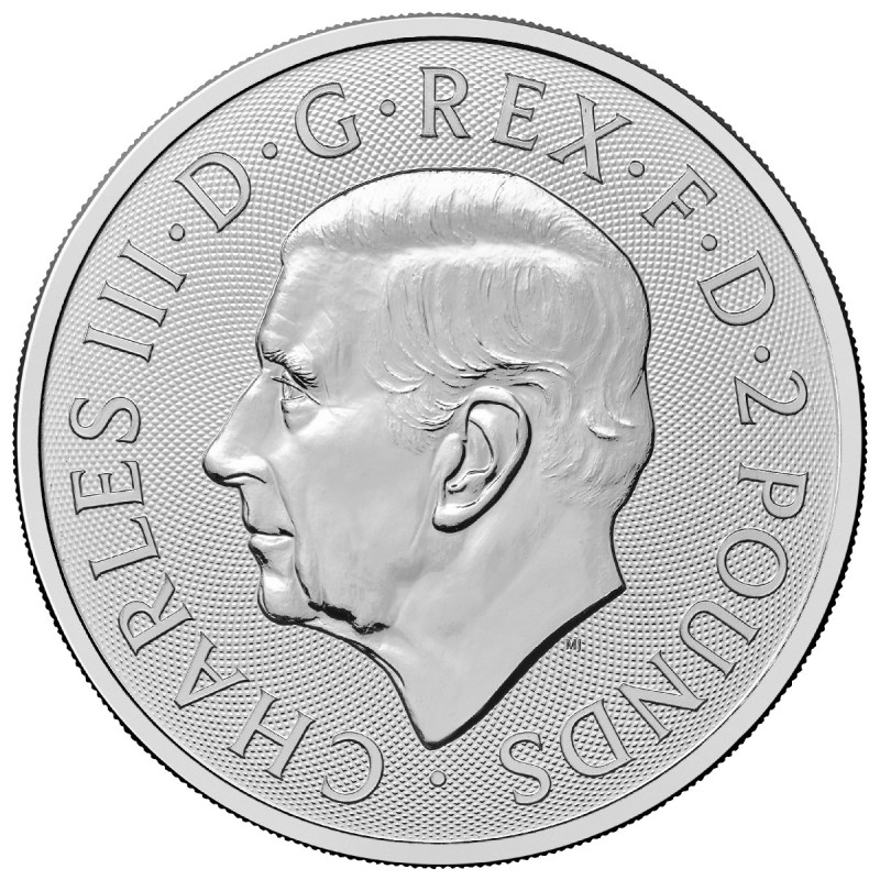 Срібна монета Royal Mint «The Angel» 2026 року, 1 унція — аверс Срібна монета Royal Mint «The Angel» 2026 року, 1 унція — аверс