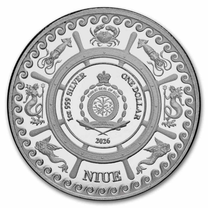 Srebrna Moneta Niue, Mythical Creatures: Th Kraken 2026, 1 uncja -awers Srebrna Moneta Niue, Mythical Creatures: Th Kraken 2026, 1 uncja -awers