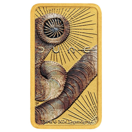 Goldbarren von The Perth Mint: DUNE Color, 1 Gramm – Vorderseite