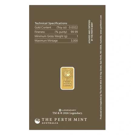 Złota Sztabka The Perth Mint: DUNE Color, 1 gram - box 2 Złota Sztabka The Perth Mint: DUNE Color, 1 gram - box 2