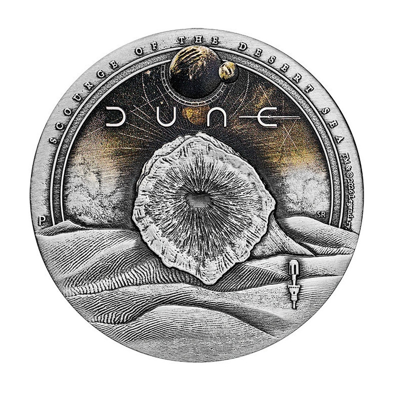 Srebrna Moneta Tuvalu DUNE 2026 Color Antiqued, 1 uncja - rewers Srebrna Moneta Tuvalu DUNE 2026 Color Antiqued, 1 uncja - rewers