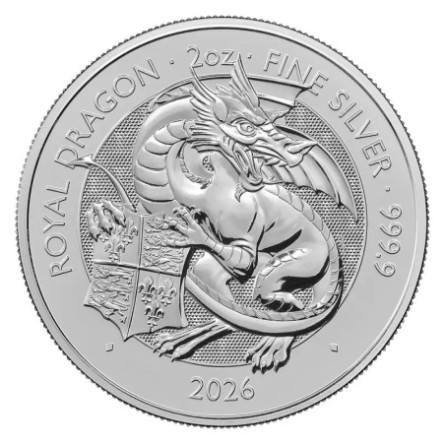 Srebrna Moneta Tudor Beasts: Royal Dragon 2026, 2 uncje
