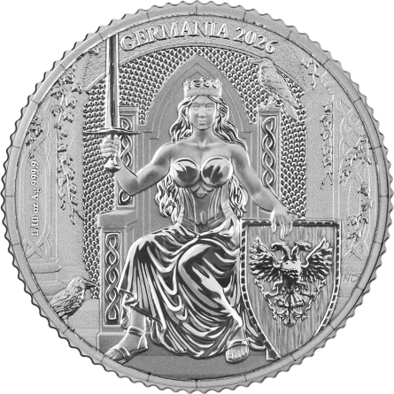 2026 Germania Silver Coin, 1/10 ounce, obverse
